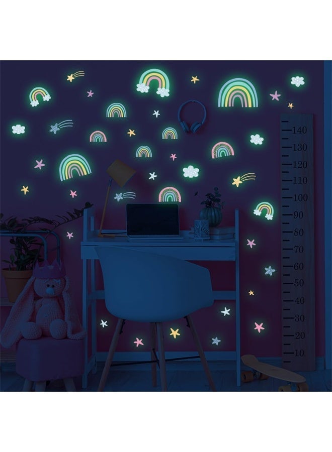 HOMESTAR Wall Stickers, Rainbow, Clouds, Stars, Glow in The Dark, DIY Home Decor for Kids, Bedroom, Bathroom Decorations - Image 5